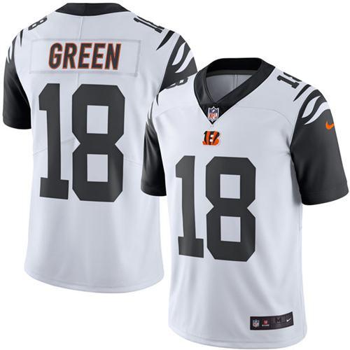 Nike Bengals #18 A.J. Green White Men's Stitched NFL Limited Rush Jersey